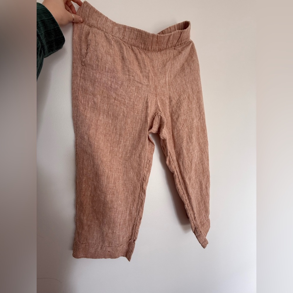 J.Jill Pure 100% Linen Pull-On Pants in Dusty Rose